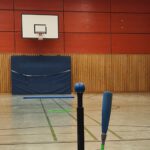 Sporthalle aufgebaut für Schulbaseball